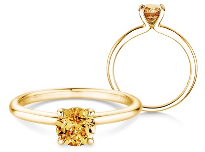 Geburtsstein-Ring Classic 4 November in 9K Gelbgold mit Citrin 1,00ct