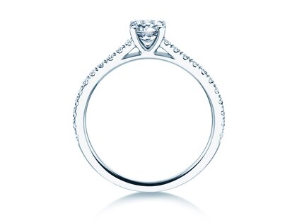 Geburtsstein-Ring Pure Colour April in 14K Weißgold mit Diamant 0,50ct und Diamanten 0,26ct