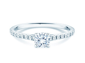 Geburtsstein-Ring Pure Colour April in 14K Weißgold mit Diamant 0,50ct und Diamanten 0,26ct