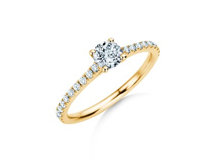 Geburtsstein-Ring Pure Colour April in 14K Gelbgold mit Diamant 0,50ct und Diamanten 0,26ct