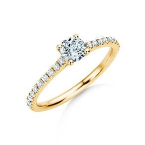 Geburtsstein-Ring Pure Colour April in 14K Gelbgold mit Diamant 0,50ct und Diamanten 0,26ct