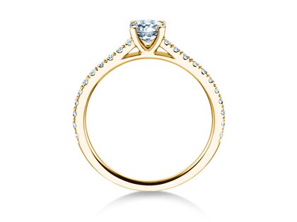 Geburtsstein-Ring Pure Colour April in 14K Gelbgold mit Diamant 0,50ct und Diamanten 0,26ct