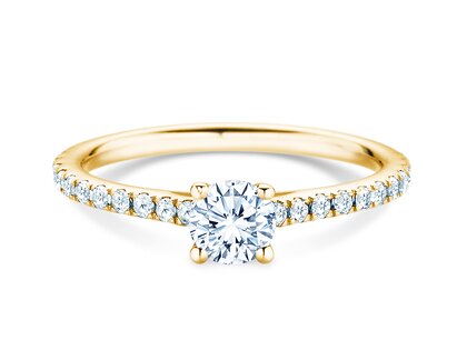 Geburtsstein-Ring Pure Colour April in 14K Gelbgold mit Diamant 0,50ct und Diamanten 0,26ct