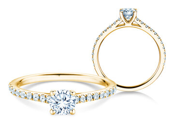 Geburtsstein-Ring Pure Colour April in 9K Weißgold mit Diamant 0,50ct und Diamanten 0,26ct