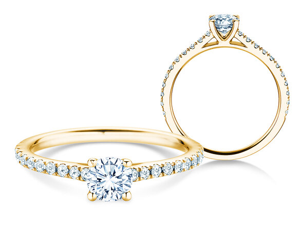 Geburtsstein-Ring Pure Colour April in 14K Gelbgold mit Diamant 0,50ct und Diamanten 0,26ct