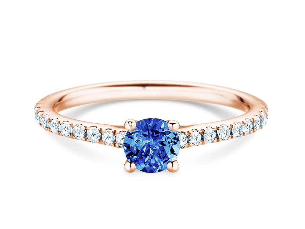Geburtsstein-Ring Pure Colour September in 9K Roségold mit Saphir 0,50ct und Diamanten 0,26ct