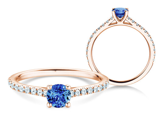 Geburtsstein-Ring Pure Colour September in 9K Weißgold mit Saphir 0,50ct und Diamanten 0,26ct