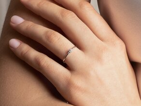 Geburtsstein-Ring Vivid Petite April in 9K Gelbgold mit Diamant 0,08ct und Diamanten 0,02ct