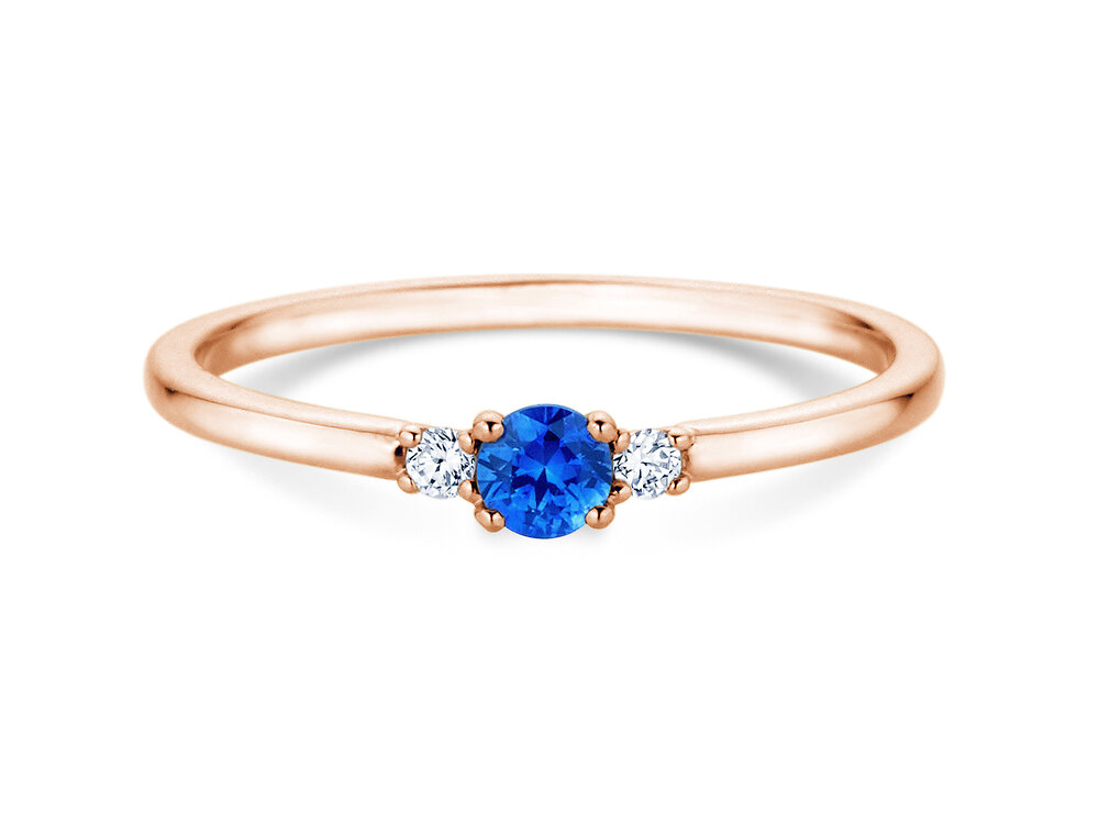 Geburtsstein-Ring Vivid Petite September in 9K Roségold mit Saphir 0,18ct und Diamanten 0,04ct