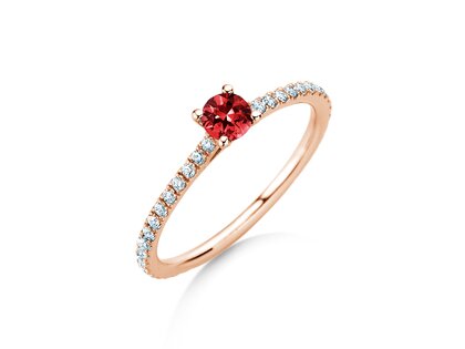 Verlobungsring Bright in 14K Roségold mit Rubin 0,20ct und Diamanten 0,27ct