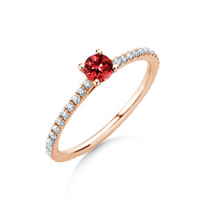 Verlobungsring Bright in 14K Roségold mit Rubin 0,20ct und Diamanten 0,27ct