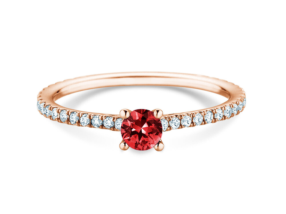 Verlobungsring Bright in 14K Roségold mit Rubin 0,25ct und Diamanten 0,27ct