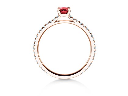 Verlobungsring Bright in 14K Roségold mit Rubin 0,20ct und Diamanten 0,27ct