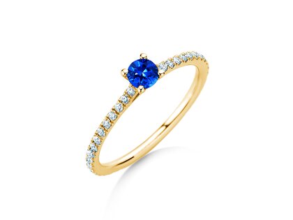 Verlobungsring Bright in 9K Gelbgold mit Saphir 0,20ct und Diamanten 0,27ct