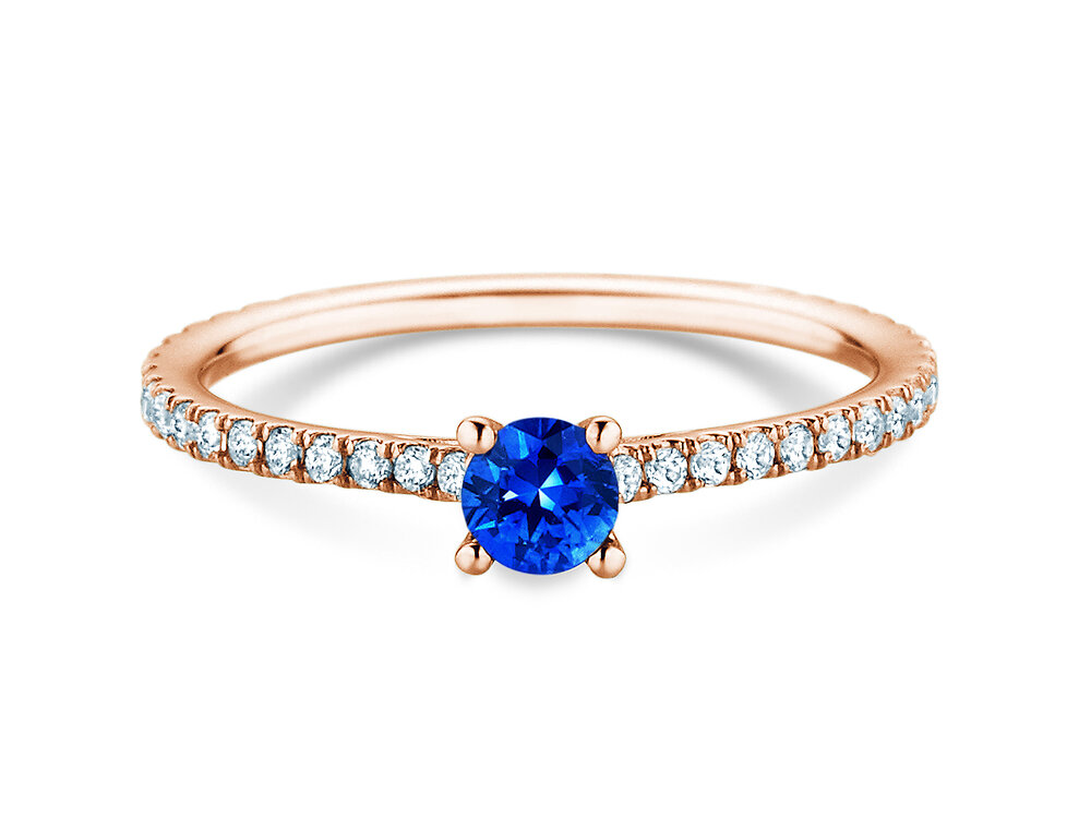 Verlobungsring Bright in 9K Roségold mit Saphir 0,25ct und Diamanten 0,27ct