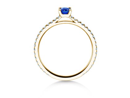 Verlobungsring Bright in 9K Gelbgold mit Saphir 0,20ct und Diamanten 0,27ct
