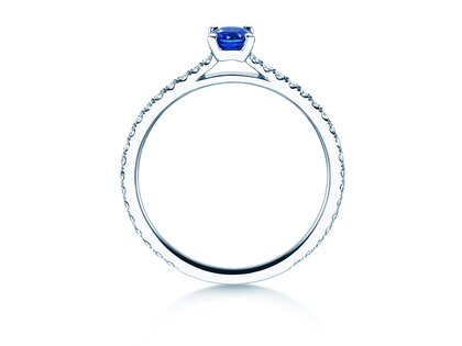 Verlobungsring Bright in 9K Weißgold mit Saphir 0,20ct und Diamanten 0,27ct