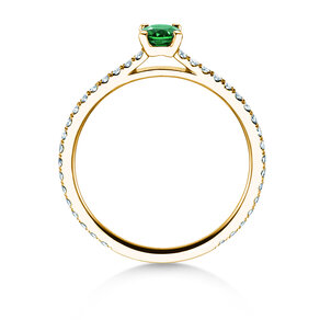 Verlobungsring Bright in 14K Gelbgold mit Smaragd 0,20ct und Diamanten 0,27ct
