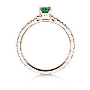 Verlobungsring Bright in 14K Roségold mit Smaragd 0,20ct und Diamanten 0,27ct