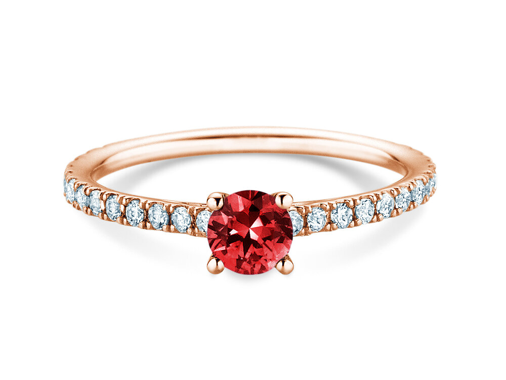 Verlobungsring Bright in 18K Roségold mit Rubin 0,50ct und Diamanten 0,36ct