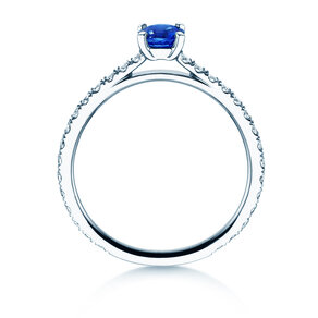 Verlobungsring Bright in 14K Weißgold mit Saphir 0,50ct und Diamanten 0,36ct