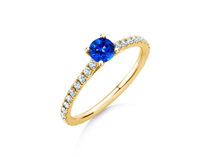 Verlobungsring Bright in 14K Gelbgold mit Saphir 0,50ct und Diamanten 0,36ct