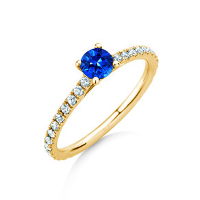 Verlobungsring Bright in 14K Gelbgold mit Saphir 0,50ct und Diamanten 0,36ct
