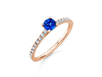 Verlobungsring Bright in 14K Roségold mit Saphir 0,50ct und Diamanten 0,36ct