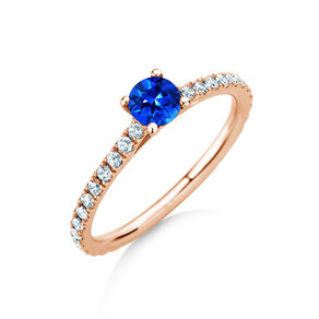 Verlobungsring Bright in 14K Roségold mit Saphir 0,50ct und Diamanten 0,36ct