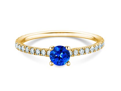 Verlobungsring Bright in 14K Gelbgold mit Saphir 0,50ct und Diamanten 0,36ct