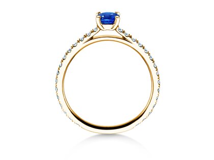 Verlobungsring Bright in 14K Gelbgold mit Saphir 0,50ct und Diamanten 0,36ct
