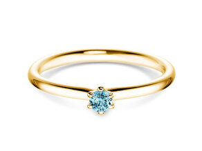 Verlobungsring Classic Colour in 14K Gelbgold mit Blautopas 0,05ct