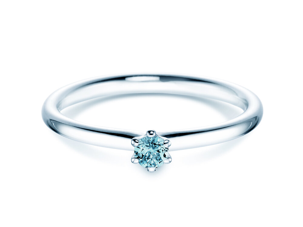Verlobungsring Classic Colour in Silber 925/- mit Blautopas 0,05ct