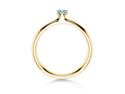 Verlobungsring Classic Colour in 14K Gelbgold mit Blautopas 0,05ct