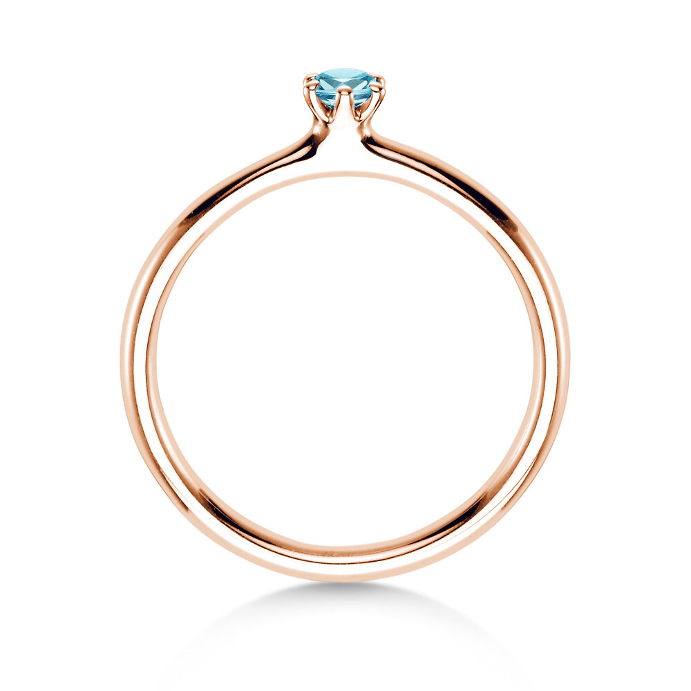 Verlobungsring Classic Colour in 9K Roségold mit Blautopas 0,05ct