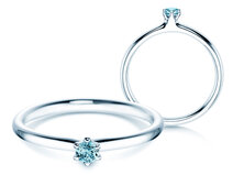 Verlobungsring Classic Colour in Silber 925/- mit Blautopas 0,05ct