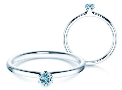 Verlobungsring Classic Colour in Silber 925/- mit Blautopas 0,05ct