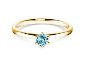 Verlobungsring Classic Colour in 14K Gelbgold mit Blautopas 0,25ct