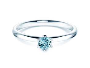 Verlobungsring Classic Colour in 9K Weißgold mit Blautopas 0,25ct