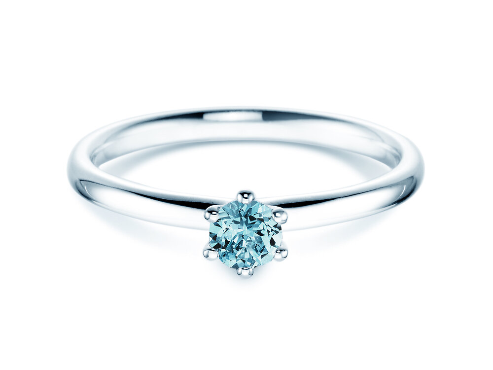 Verlobungsring Classic Colour in 18K Weißgold mit Blautopas 0,25ct