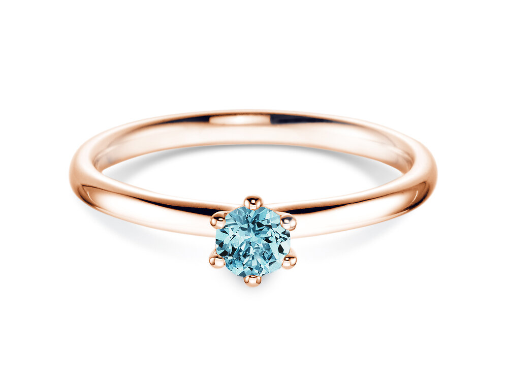 Verlobungsring Classic Colour in 18K Roségold mit Blautopas 0,25ct