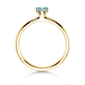 Verlobungsring Classic Colour in 14K Gelbgold mit Blautopas 0,25ct
