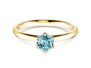Verlobungsring Classic Colour in 14K Gelbgold mit Blautopas 0,50ct