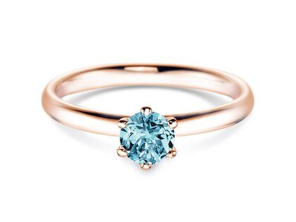 Verlobungsring Classic Colour in 9K Roségold mit Blautopas 0,50ct