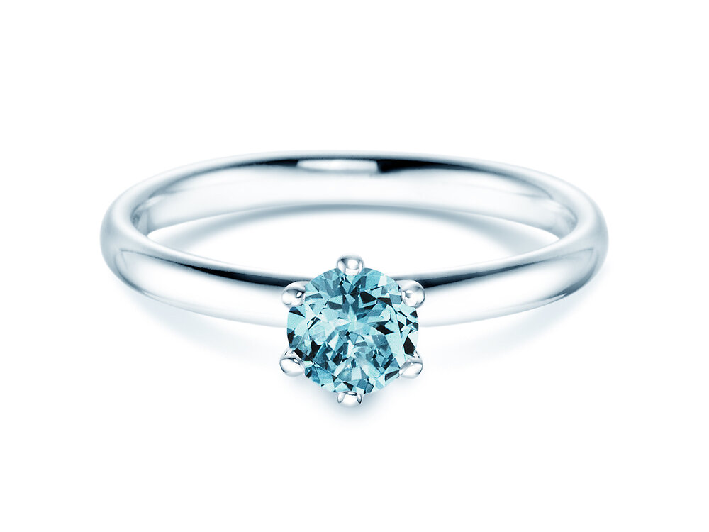 Verlobungsring Classic Colour in 18K Weißgold mit Blautopas 0,50ct