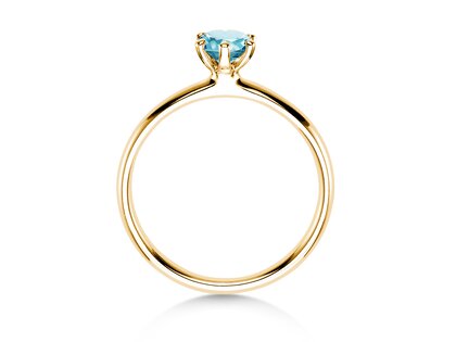 Verlobungsring Classic Colour in 14K Gelbgold mit Blautopas 0,50ct