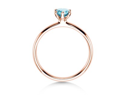 Verlobungsring Classic Colour in 9K Roségold mit Blautopas 0,50ct