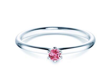 Verlobungsring Classic Colour in Silber 925/- mit Pinker Turmalin 0,05ct