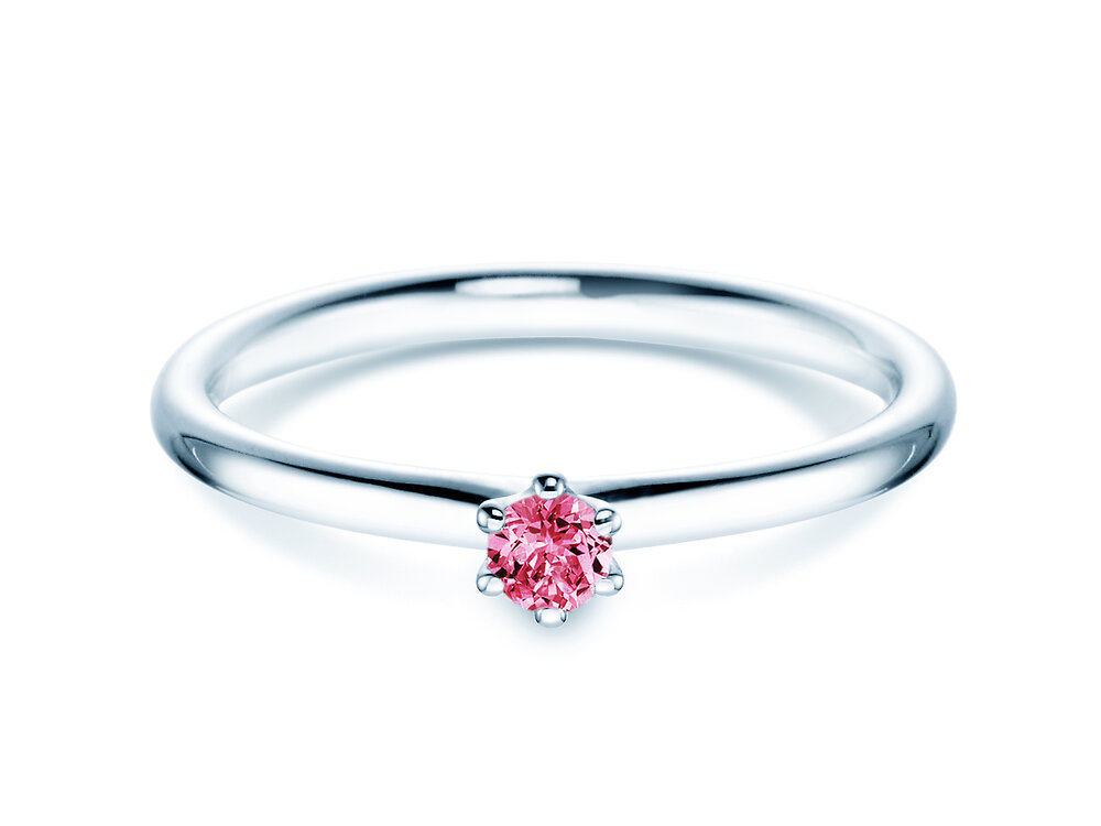 Verlobungsring Classic Colour in Silber 925/- mit Pinker Turmalin 0,05ct
