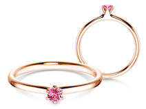 Verlobungsring Classic Colour in 9K Roségold mit Pinker Turmalin 0,05ct